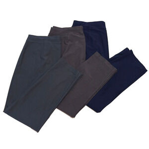 Lot of 3 Eileen Fisher Stretch Crepe Slim Ankle Pant Womens M Pull On Washable